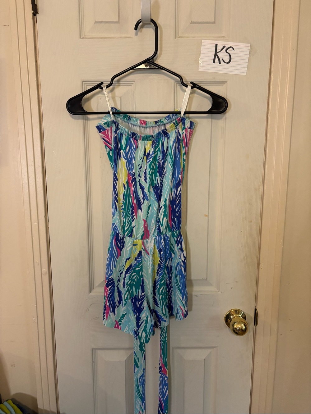Lilly Pulitzer Blue Multicolor Leaf-Print Girls' One-Piece Romper